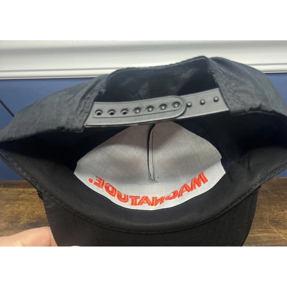 Vintage 90s Snapback Baseball Cap Magnitude Cigarettes Black Old Store Stock D2 - Picture 10 of 10